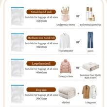 1/3/5pcs Compression Bags For Travel Travel Accessories Space Saver Bags No Vacuum Or Pump Needed Vacuum Storage Bags For Travel Essentials Travel And Home Packing Organizers (Blue) Clothes Storage Clothes Organizer Travel Organizer Bag Set Travel Storage Bag Set Packaging Bag Back To School School Bag Travel Essentials Travel Organizer For Beach Summer Vacation Travel Must Haves Vacation Holiday School Accessories Supplies Stuff Back To School Supplies - Nhiều màu - Xem 8