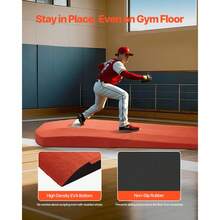 Pitching Mound, Portable Baseball Game Mound, 127 In Indoor Outdoor Pitching Practice And Training Equipment, Softball Pitching Aids With Antifade Turf And Pitching Rubber - Two-section Mound Shape, 3-3.5m - View 4