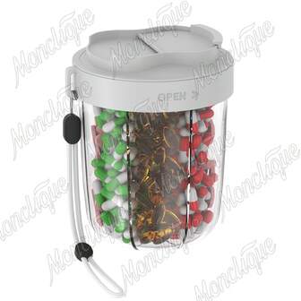 Organizador de pastillas de 7 días con 7 compartimentos, contenedor de almacenamiento de suplementos vitamínicos de gran capacidad, soporte de medicamentos de viaje con 7 compartimentos extra grandes para un suministro de 1 mes