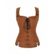 23135 Light Brown Lace-up Vest