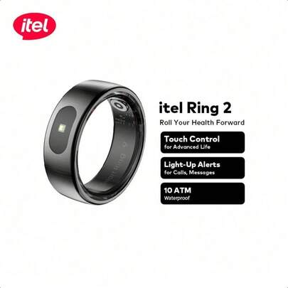 itel Vòng đeo tay thông minh Ring 2 theo dõi nhịp tim, giấc ngủ và hoạt động, điều khiển cảm ứng, điều khiển từ xa, thời lượng pin dài: 5-7 ngày