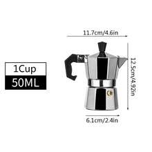 1pc Moka Pot, Aluminum Single Valve Coffee Maker, Brew Espresso Cup, Direct Heating, Essential For Outdoor Leisure Coffee Break