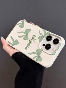 Funda de teléfono personalizada con diseño de lazo lindo, disponible en múltiples colores, texto/firma personalizable, compatible con iPhone 11, 12, 13, 14, 15, 16, 17 Pro Max - Multicolor - Ver 4