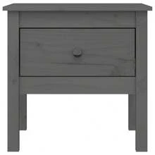 Side Table Grey 50x50x49 Cm Solid Wood Pine - Grey - View 7
