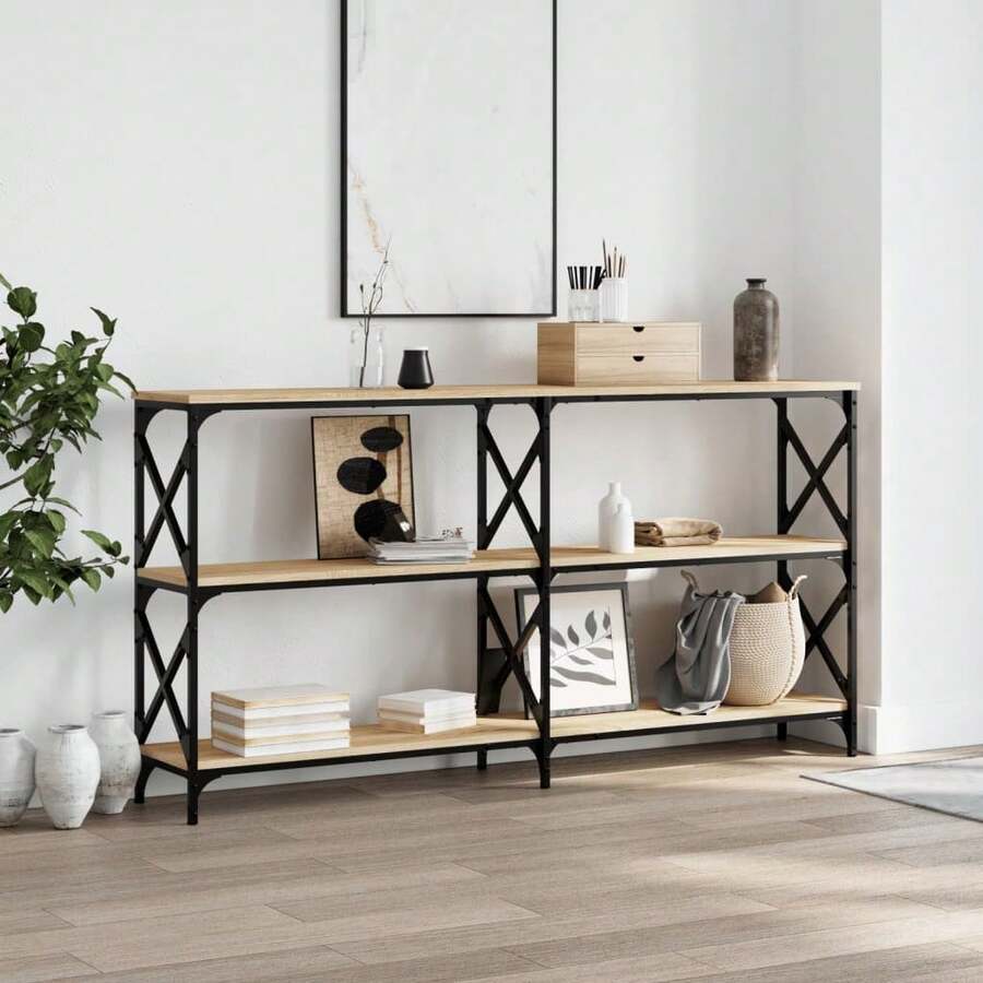 Console Table Sonoma Oak 156x28x80.5 Cm Engineered Wood - Brown - View 1
