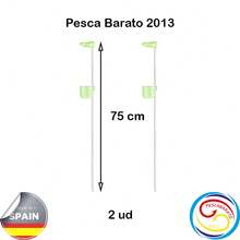 Soporte de caña de pesca roca, con varilla de hierro zincado 8x8mm, con haro y vaso de plástico fosforescente, especial para la pesca de surf casting. Fabrica en España. Pescabarato 2013. - Naranja Coral - Ver 5