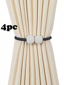 2pcs/4pcs Pearl Plastic Curtain Tie Backs, Multi-Color & Size Options, Suitable For Curtain Fixing And Decoration - Multicolor - View 21