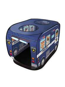 1pc Children's Tent Playhouse, Indoor Outdoor Climbing Toy House, Portable Foldable No-Assembly, Christmas, Halloween, Thanksgiving Gift For Boys & Girls - Dark Blue Police Car - View 9