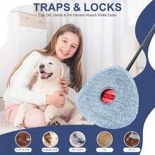 Spin Mop Replacement Base Compatible For EasyWring 1-Tank System, 6 Inch Rotating Triangle Mop Head Cover Plastic Base - MàuC - Xem 7