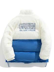 Reversible Padded Couple Jacket, Fashionable Unisex Thick Outerwear, Winter