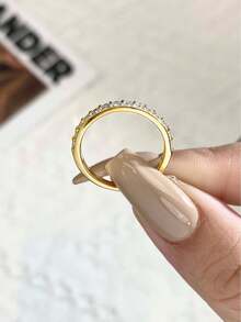 1枚S925纯银皇冠莫桑石尾戒，时尚优雅，可作订婚戒指、承诺戒指、周年纪念戒指、女士珠宝礼物、圣诞礼物。 - 群鑲王冠莫桑尾戒 - 查看 6