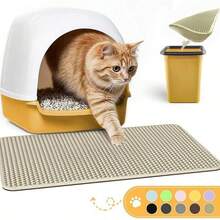 双层防水防尿猫砂垫。双层蜂窝设计,方便收集猫砂。只需掀起垫子,所有猫砂都会掉落,然后倒回猫砂盆即可重复使用。告别日常猫砂粘脚!大孔设计,足以捕捉并容纳猫砂。适用于各种类型的猫砂、猫砂盆、带盖自清洁猫砂盆。 - 米色 - 查看 13