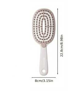 1pc Self-Cleaning Cushion Massage Comb - Ergonomic Handle, Gently Detangles Regular Hair, Increases Volume And Shine, Ideal For Home Use, Hair Care Tool, Fashionable Design, Durable Plastic Material, Bone Comb, Coral Color Ladies Comb, Volumizing Hair Brush, Foldable Hair Brush, Women's Comb, Large Comb, High-Top Comb, Women's Comb - Multicolor - View 4
