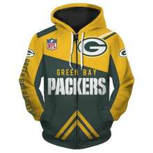 Green Bay Pa-Ckers Women's 3D Printed Cardigan Hoodie, Couple's Long-Sleeved Hoodie, The Perfect Gift For Male Football Fans. - 彩色 - 查看 1