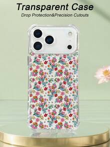 1 pieza Funda de teléfono con diseño de flores multicolores en estilo campestre, estilo fresco y alegre, funda transparente resistente a golpes, ligera y con corte preciso, compatible con iPhone 17/16/15/14/13/12/11/XS/XR/X/PLUS/PRO/PROMAX, compatible con Galaxy A34/A35/A54/A55, Galaxy S20/S21/S22/S23/S24 Ultra/Plus, compatible con Moto/Galaxy/Redmi/Honor/OPPO, regalo de fiesta - transparente - Ver 4