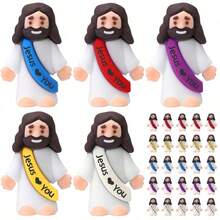 50PCS Little Jesus Figures, Jesus Figurines In Bulk, Multicolor Tiny Jesus Figures, Miniature Figurines To Hide And Seek Religious Gifts Easter Stuffers - Nhiều màu - Xem 2