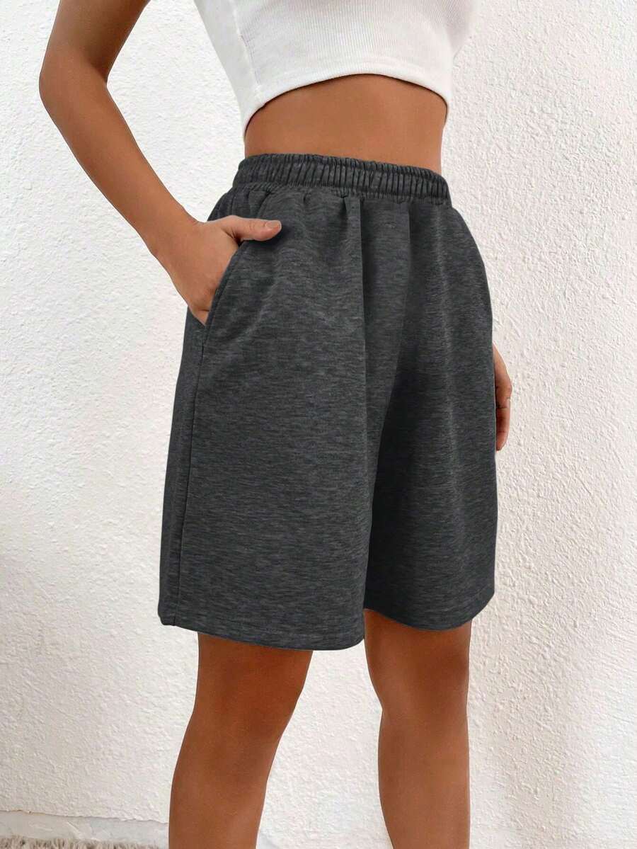 1pc Loose Casual Versatile Commuting Outdoor Sports Shorts For Teen Girl& Young Girl - Dark Grey - View 1
