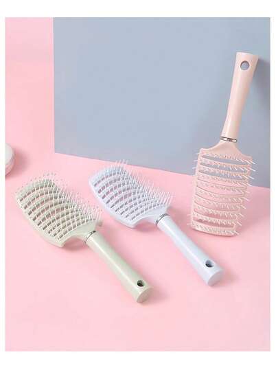 1 pezzo Pettine a forma di costoletta di maiale colorato e alla moda, strumento a 2 in 1 per acconciatura morbida e massaggio del cuoio capelluto, delicato per capelli lunghi/ricci/lisci, adatto a tutti i tipi di capelli, ideale per la cura quotidiana, per aumentare il volume e per acconciature di qualità da salone a casa, perfetto per la Festa della Mamma/San Valentino/Stagione di Laurea