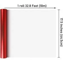 哑光礼品包装纸 - 纯色哑光金属纸卷，适用于情人节、婚礼、生日、圣诞节、婴儿洗礼、周年纪念日 - 尺寸：17 英寸 x 9.84/16.4/32.8 英尺 - 紅色 - 查看 2
