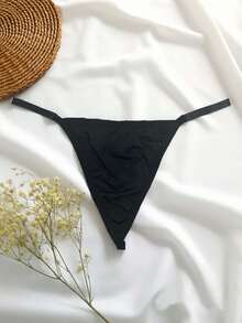 Customized Funny Thong, Gold & Silver Pendant Lettering Customizable Name, Sexy Personalized Thong, Can Customize Any Name, Couple Gift, Christmas Costume, Christmas Gift, Merry Christmas, Customized Christmas Sequin Colorful Lingerie, Gift For Girlfriend, Living Room, Bedroom, Anniversary, Birthday, Holiday, Dog, Colorful, Cute, Charming - Black - View 3