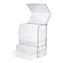 LIVINGANDHOME Living And Home 3-Tier Transparent Cosmetics Storage Organizer Cream/Transparent PET Plastic Dustproof Makeup Organizer With Drawers - Transparent 25cm W X 18cm D X 33cm H - View 8