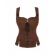 23135 Dark Brown Lace-up Vest