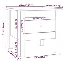 Side Table White 40x40x39 Cm Solid Wood Pine - White - View 11