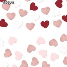 Valentines Day Heart Confetti Decorations Cute Heart Cutouts Table Centerpieces For Party - Red - View 3