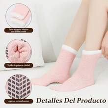 7 Pares Calcetines de Invierno para Mujer, Calcetines de Lana de Coral, Calcetines de Térmicos Mujer, Regalo Perfecto, Cálidos, Gruesos y Suaves, Térmicos, Talla única - 7 colores - Ver 5