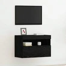 Mobile porta TV a parete vidaXL, rovere nero, 60 x 30 x 40 cm, materiale a base di legno - Cammello - Visualizzare 1