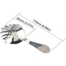 AM0XE10E0R1US - Colador de barra de acero inoxidable con forma de concha ranurada, cuchara de filtro de cubitos de hielo, herramienta profesional para barra de bar (oro rosa), AM0XE10E0R1US - Negro - - Ver 10