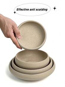 1pc Rustic Ceramic Bowl, Multipurpose Tableware, Microwave , Minimalist Solid Color Ceramic Bowl & Plate, Housewarming/Holiday Gift, Suitable For Family Gatherings, Cafes, Festivals, Daily Meals