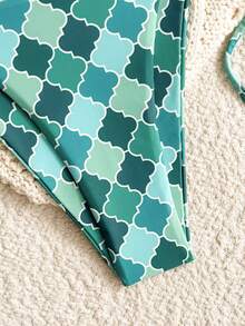 Bikini de SunTide con estampado de escamas de sirena verde, bikini triangular con decoración de anillo dorado y tiras laterales, conjunto de 2 piezas, vibrante y sexy para playa y resort de verano - Multicolor - Ver 7