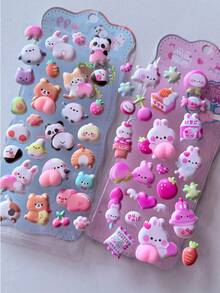 3D Butt-Shaped Stickers, Cute Bear & Rabbit Butt Stickers, Stress Relief Squeeze Toy, DIY Phone Case Decor