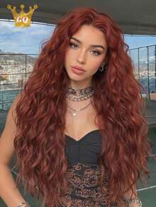 28 Inch Long Ombre Golden Wavy Wig, No Bangs, Curly Wigs For Women, Suitable For Daily Wear, Heat Resistant Synthetic Wig, Suitable For Cosplay, Parties And More, Perfect Gift For Girls - Multicolor - View 14