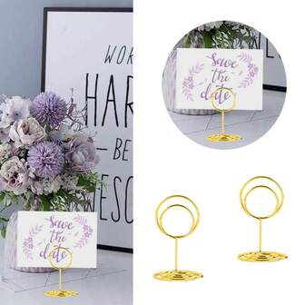 1~20Pcs Gold Table Number Holders Wedding Place Card Holders Table Centerpieces Photo Holder Clips Wire Picture Clips Memo Note Photo Stand