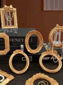 复古欧式迷你金色相框道具、美甲饰品项链、装饰品、珠宝摄影背景配件/装饰挂画/装饰相框 - 彩色 - 查看 2