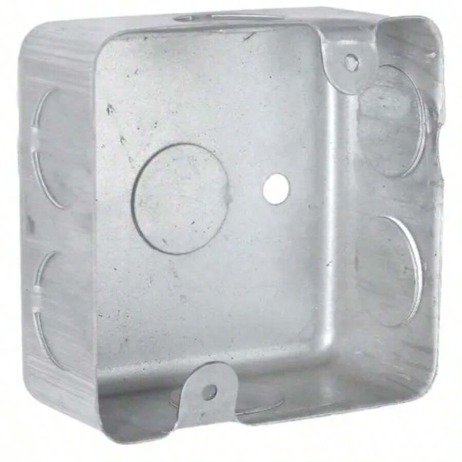 Caja Cuadrada Metálica de 1/2" | Resistente y Práctica para Instalación Eléctrica | Modelo 8653 Adir - Plateado - Ver 1