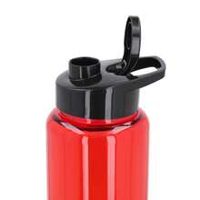 PromoClick Paquete de 10 Cilindros de plástico de 1000 ML.Con tapa enroscable, asa y boquilla que cierra a presión. - Rojo - Ver 2