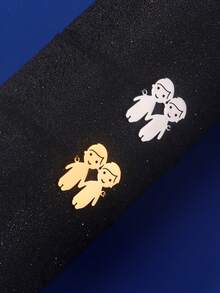 AMAXER 1个不锈钢简约可爱男孩女孩吊坠，是制作珠宝、DIY手链、项链、送给朋友、情侣、同学的完美礼物 - 卡通系列 - 查看 6