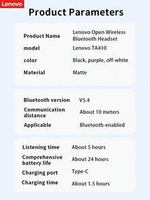 Lenovo-TA410 là tai nghe thể thao kẹp tai dẫn truyền qua xương không khí mới có thời lượng pin dài và chất lượng âm thanh cao - Màu tím - Xem 9