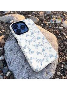 Blau & Weiß Blumen Chinoiserie Ästhetik Hülle kompatibel für Handy 17, 17pro Max, 17pro, 17air, 16, 16e, 16 Pro Max, 15, 15plus, 15 Promax, 15 Pro, 14, 14pro, 14 Pro Max, 14 Plus, 13, 13pro Max, 13pro, 11, 12, 12pro, 12 Pro MaxXS, 8 Plus, 7 Glänzend