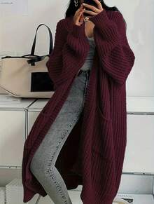 Women Knit Tops - Dark Grey - View 2