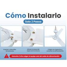 ANTSAY Ventilador de Techo 3 Aspas 36CM para Interior, 20W Super Silencioso y Ahorro Energético, Ventilador Industrial para Dormitorios y Oficinas - Blanco - Ver 5