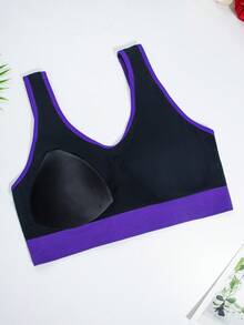 4 Pcs Seamless Comfortable Women's Sports Bras Front-Zip Women's Contrast-Color Sports Bras - Nhiều màu - Xem 9