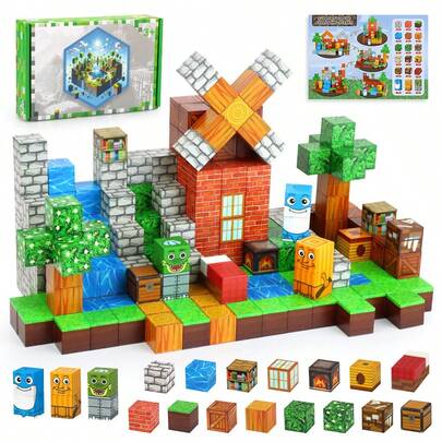 100pcs Magnetic Building Tiles, Kids Educational Toys, Suitable For Boys & Girls 3+ Years Old, Magnetic Blocks To Build Magnetic World, Upgraded STEM Sensory Gift, Suitable For Birthday, Christmas Gifts, Christmas Stocking Stuffers