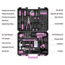 PULITUO 12V Cordless Drill Set With 126-Piece Complete Tool Kit, Electric Screwdriver With Battery & Charger, Lightweight Power Drill For Home DIY, Furniture Repair And Car Maintenance - US A Type Plug(110-127V) - View 3