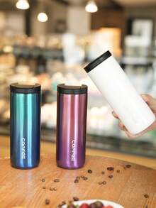 1件 550ml 直筒圓柱不鏽鋼保溫水瓶，便攜戶外水壺，多功能咖啡杯，茶水分離保溫杯附蓋，適合露營、騎行、辦公室，完美生日禮物 - 1pc - 查看 5