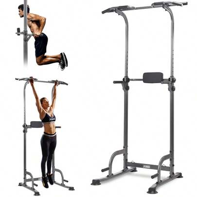 Entrenador De Fuerza Multifuncional Para El Altura Ajustable,Barra de Dominadas de Altura Ajustable con Entrenador de Flexiones y Abdominales | Negro, Equipo de Fitness Duradero para Gimnasio en Casa, Ahorro de Espacio, Multifuncional, Adecuado para Principiantes y Entusiastas del Fitness.