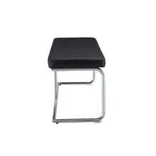 White And Black Leather Seat With Chrome Frame – 130 Cm For The Dining Room, Hallway And Living Room. - Black - View 6